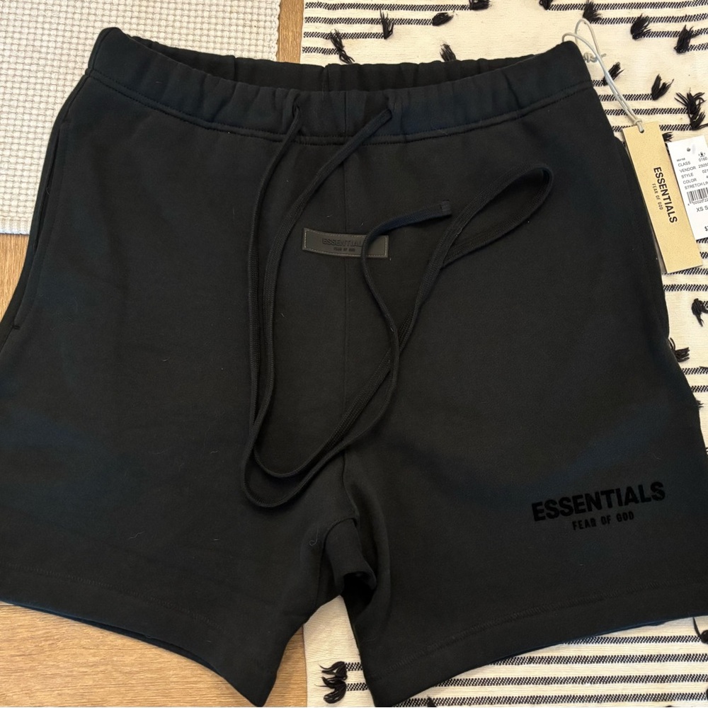 Fear of God Essentials Black Athletic Shorts